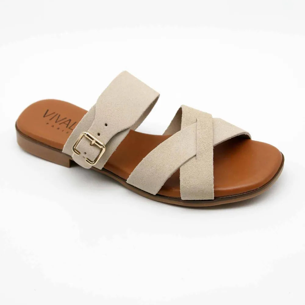 SANDALE 10757 CUIR-VELOURS BEIGE