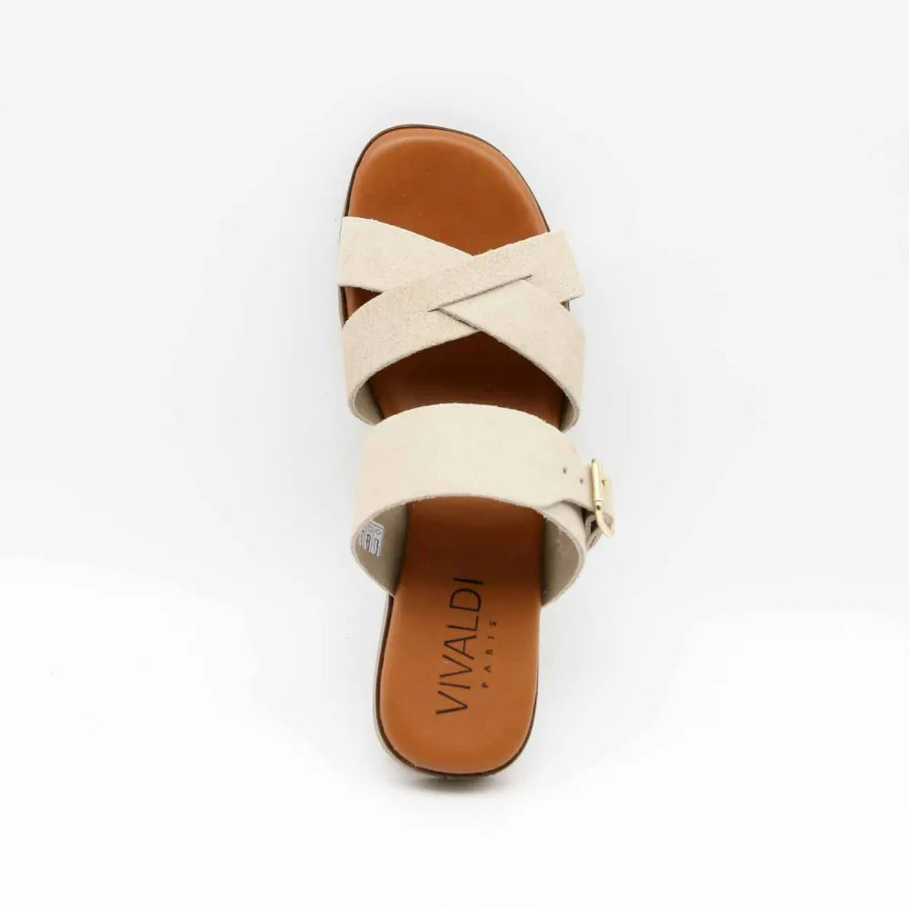 SANDALE 10757 CUIR-VELOURS BEIGE