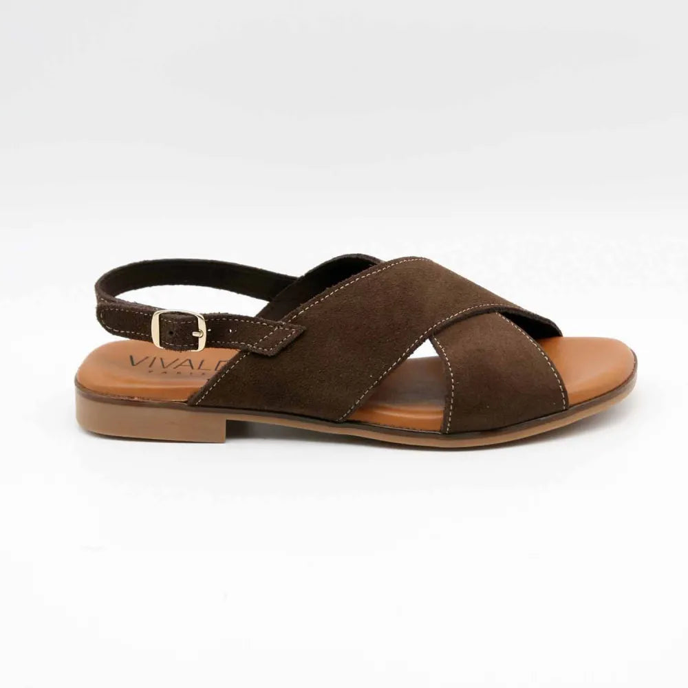 SANDALE 10662 CUIR-VELOURS MARRON