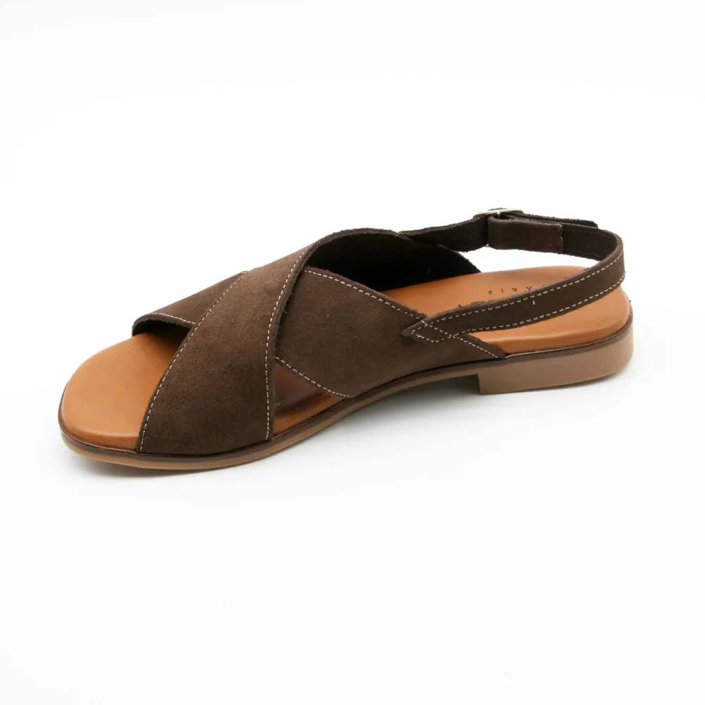 SANDALE 10662 CUIR-VELOURS MARRON