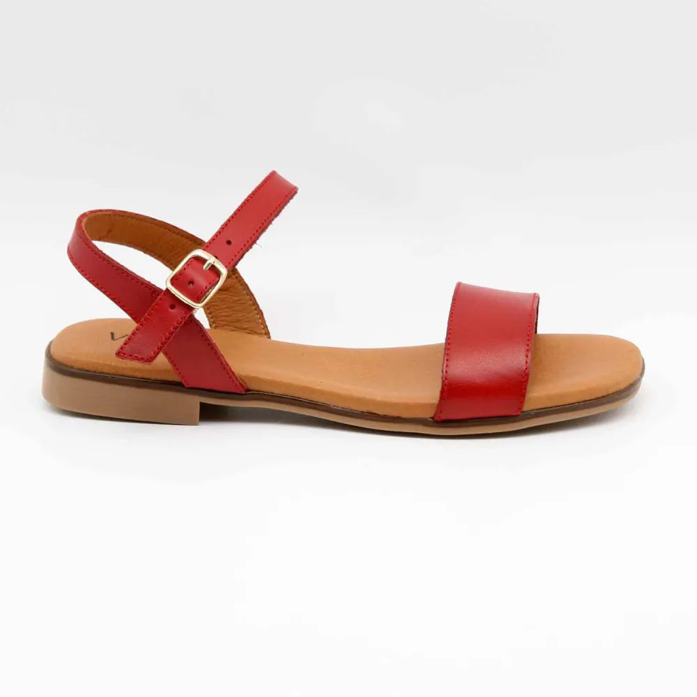 SANDALES 3090 CUIR ROUGE
