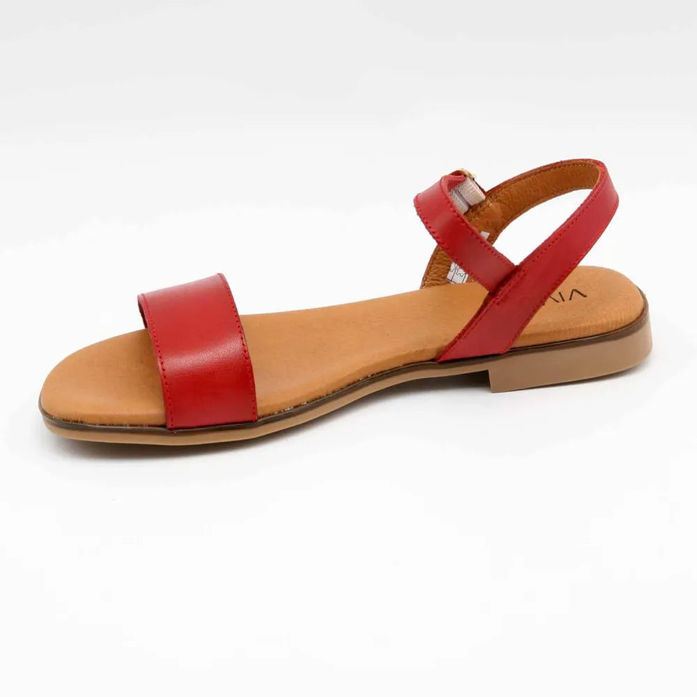 SANDALES 3090 CUIR ROUGE