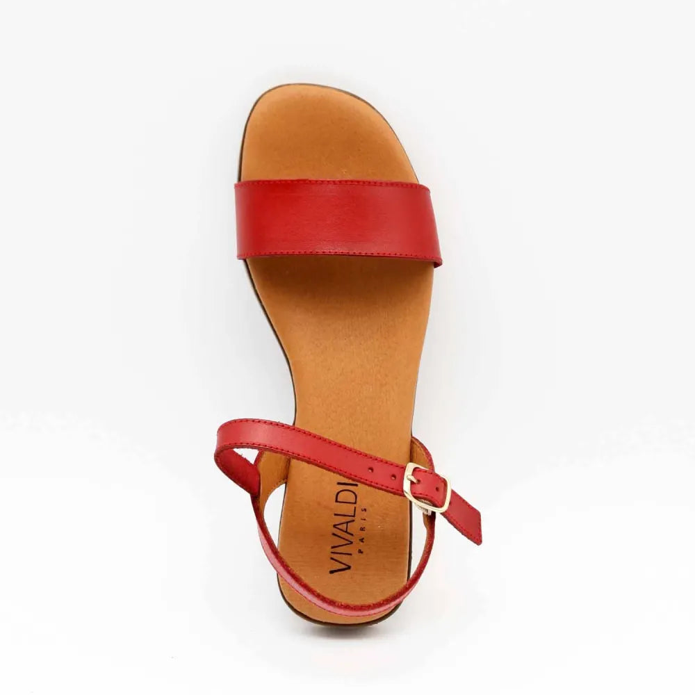 SANDALES 3090 CUIR ROUGE