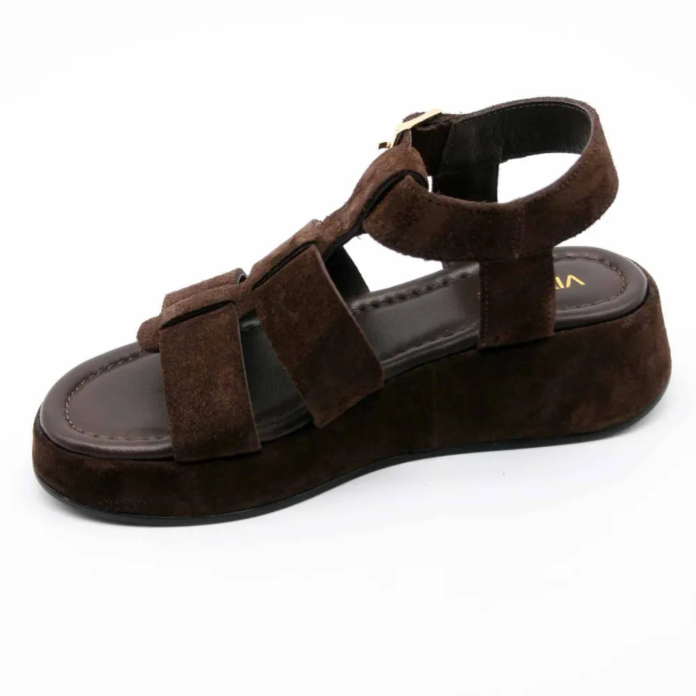 SANDALES GLR-1059 CUIR VELOURS MARRON