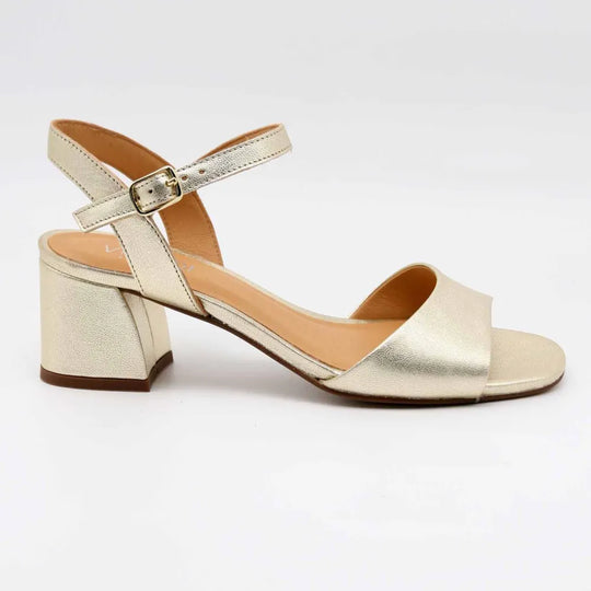 SANDALE SYRACUSE CUIR-METALLISÉ PLATINE