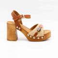 SANDALE 9489 RAPHIA ET CUIR BEIGE