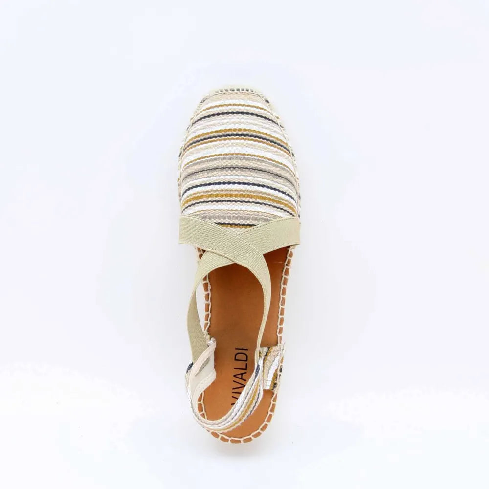 SANDALE ESPADRILLE VINAROS TOILE BEIGE-MULTICOLORS