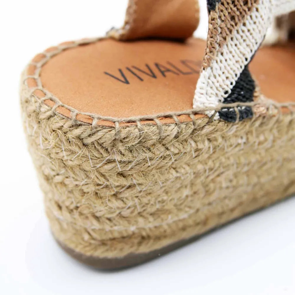 SANDALE ESPADRILLE COMPENSÉE TERRA-AB TOILE MARRON