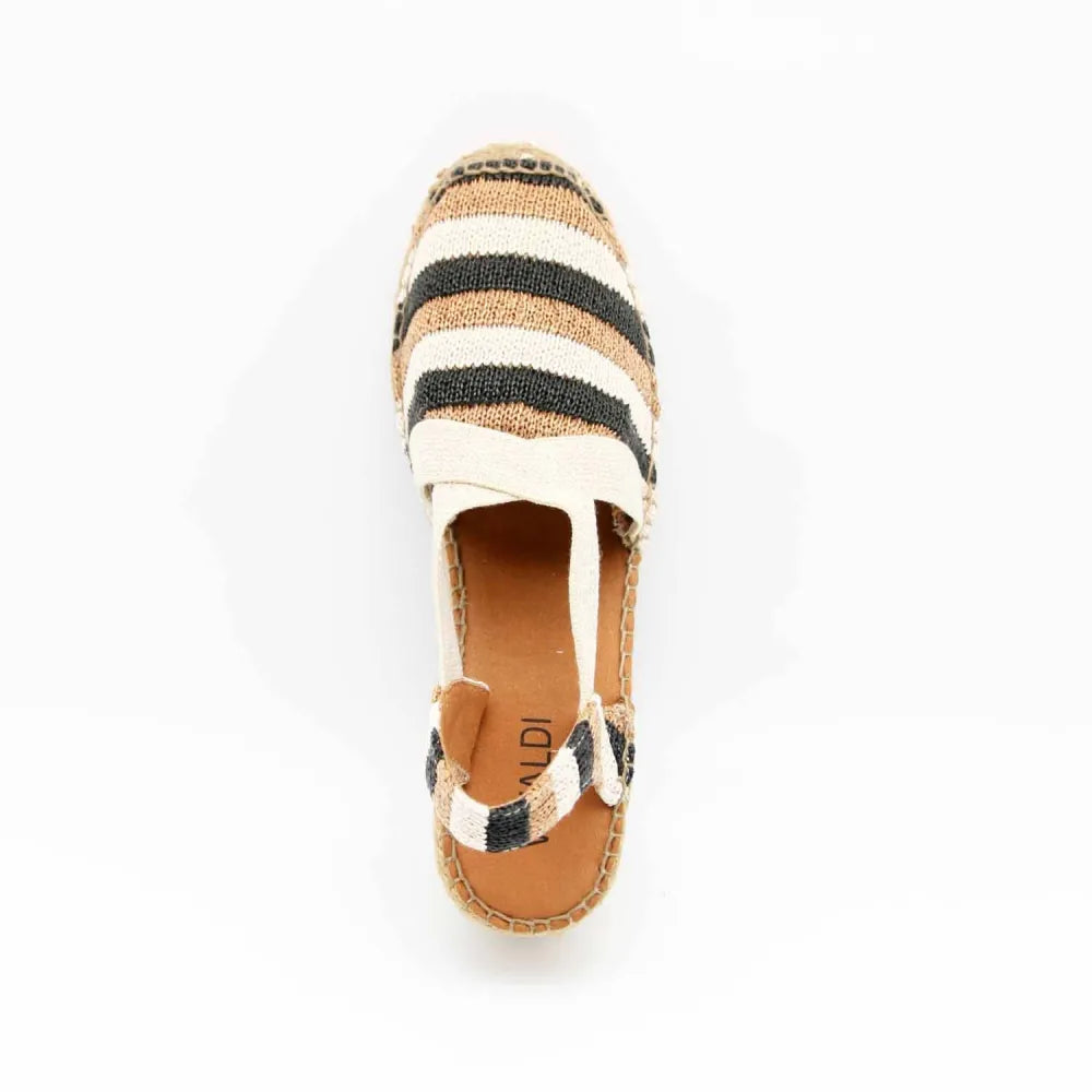 SANDALE ESPADRILLE COMPENSÉE TERRA-AB TOILE MARRON