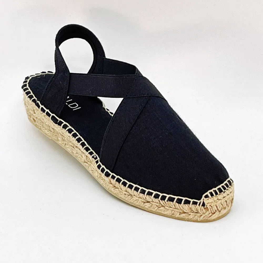 SANDALE ESPADRILLE VERONA TOILE NOIR