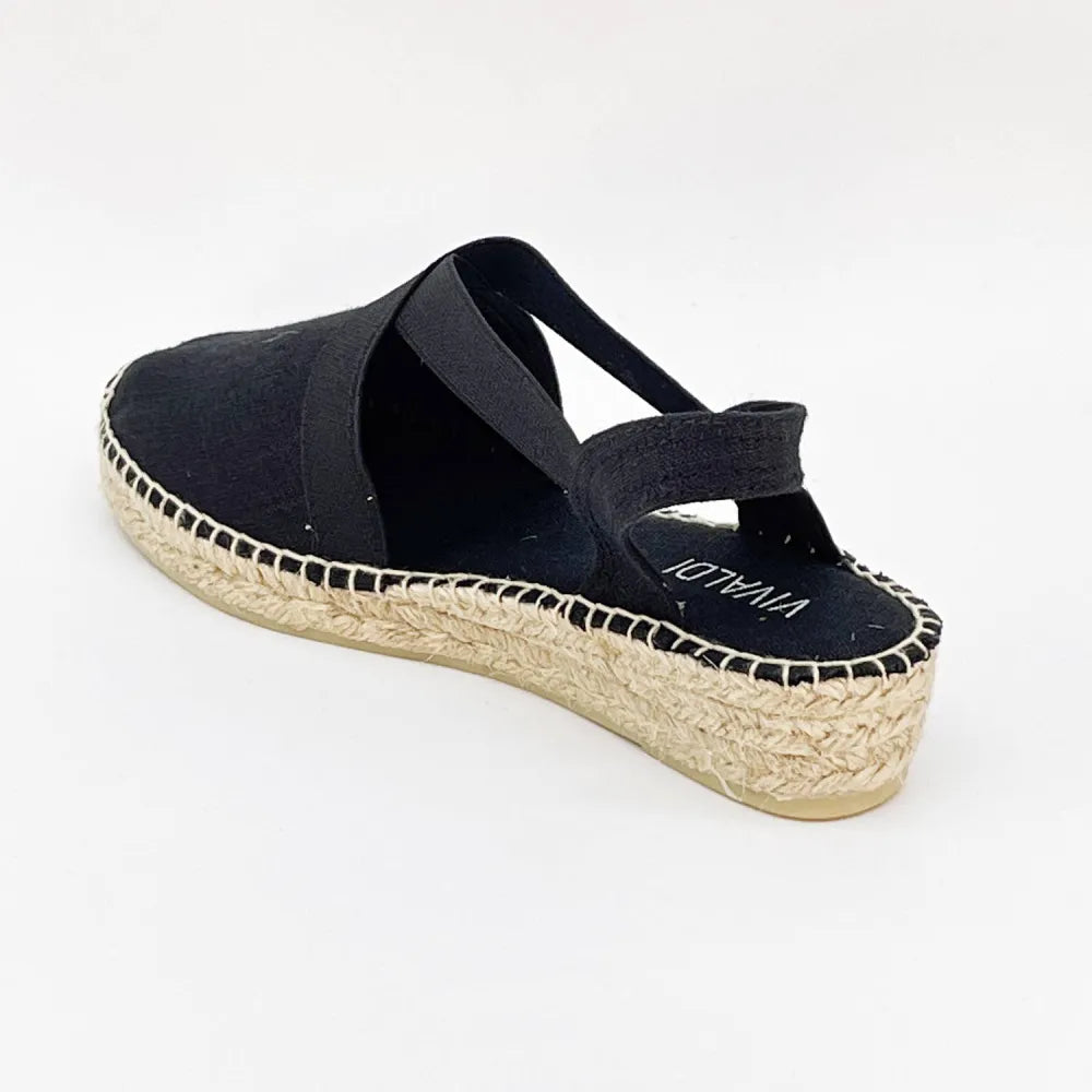 SANDALE ESPADRILLE VERONA TOILE NOIR