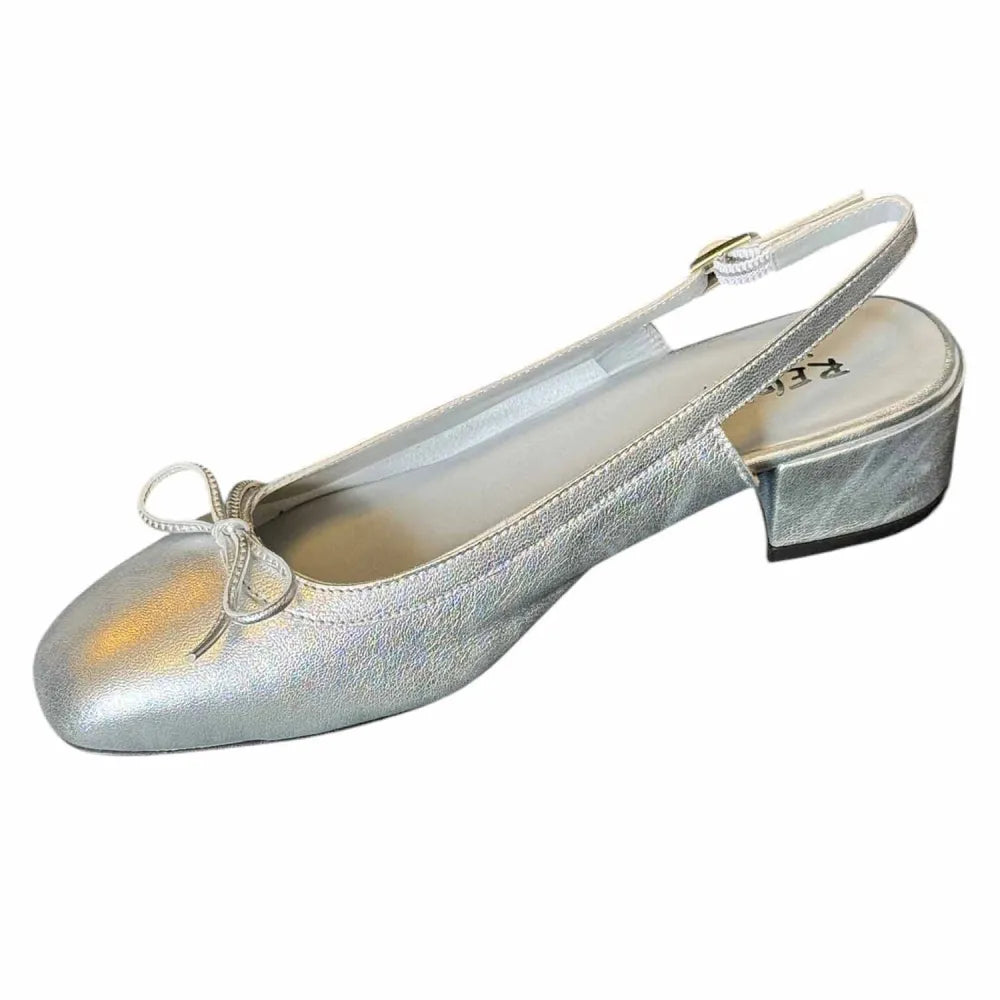 ESCARPIN REESE CUIR METALLISÉ ARGENT