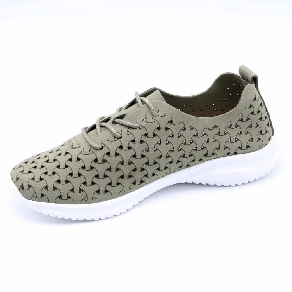 SNEAKERS LIBERTÉ MICROFIBRE VERT KAKI