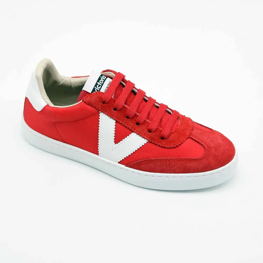 SNEAKERS VICTORIA 1126193 CUIR ET TEXTILE ROUGE