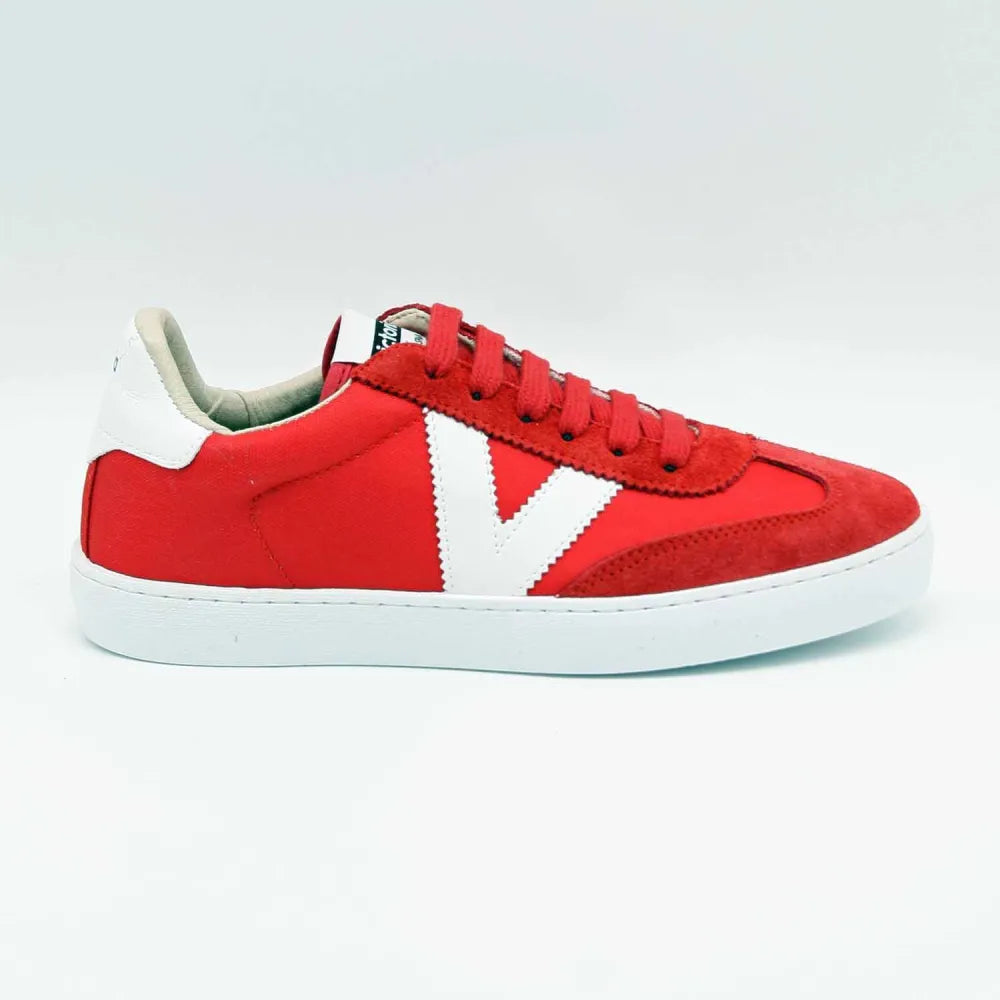 SNEAKERS VICTORIA 1126193 CUIR ET TEXTILE ROUGE