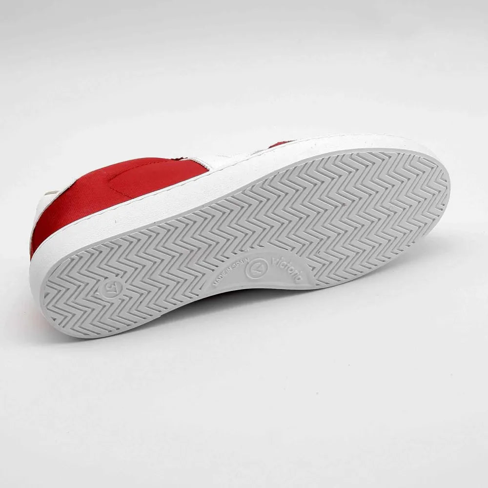 SNEAKERS VICTORIA 1126193 CUIR ET TEXTILE ROUGE