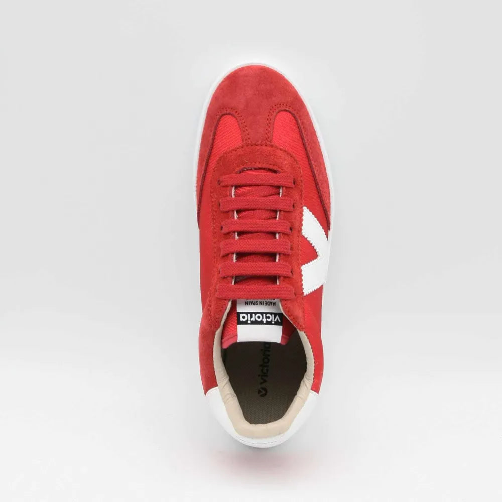 SNEAKERS VICTORIA 1126193 CUIR ET TEXTILE ROUGE
