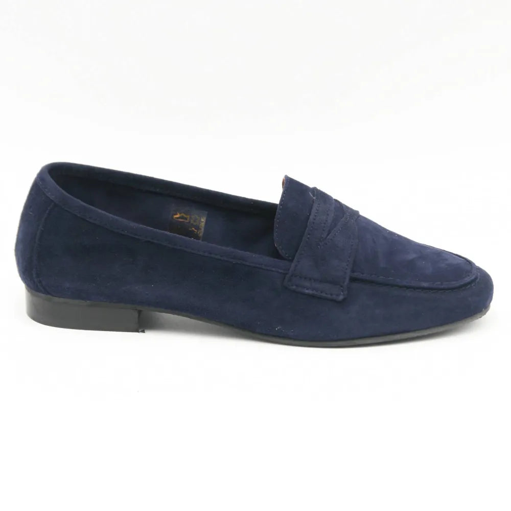 MOCASSIN POSITANO CUIR VELOURS MARINE
