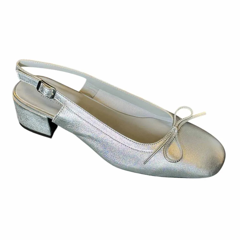 ESCARPIN REESE CUIR METALLISÉ ARGENT