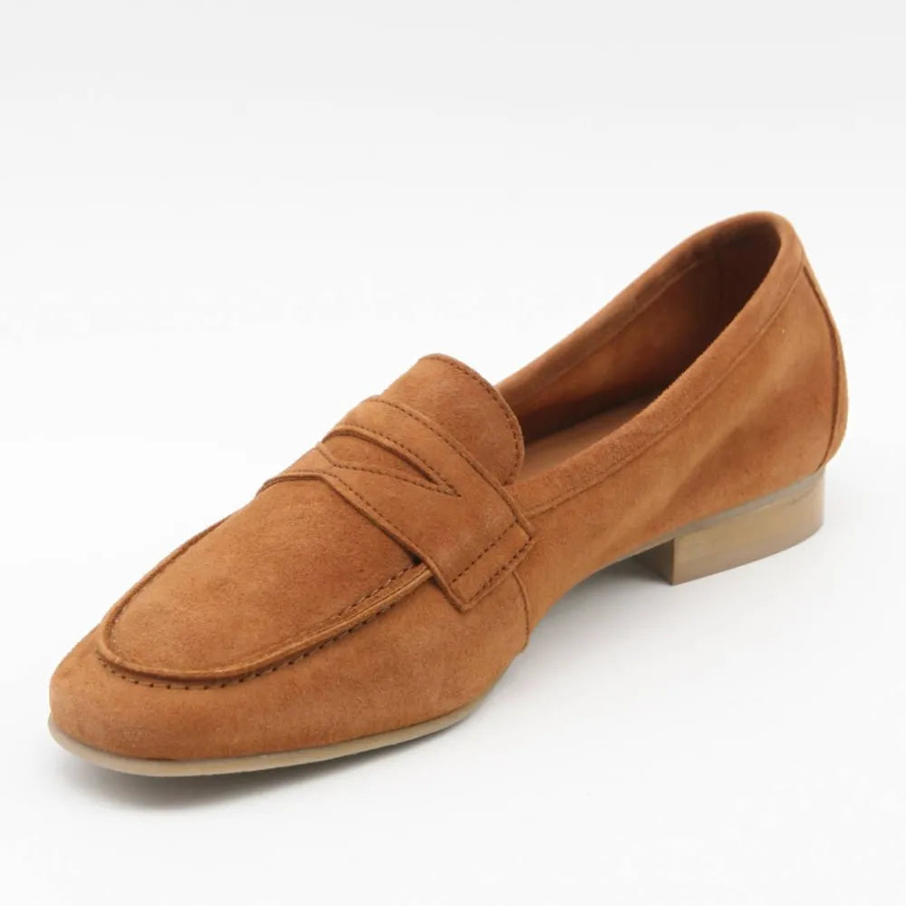 MOCASSIN POSITANO CUIR-VELOURS COGNAC