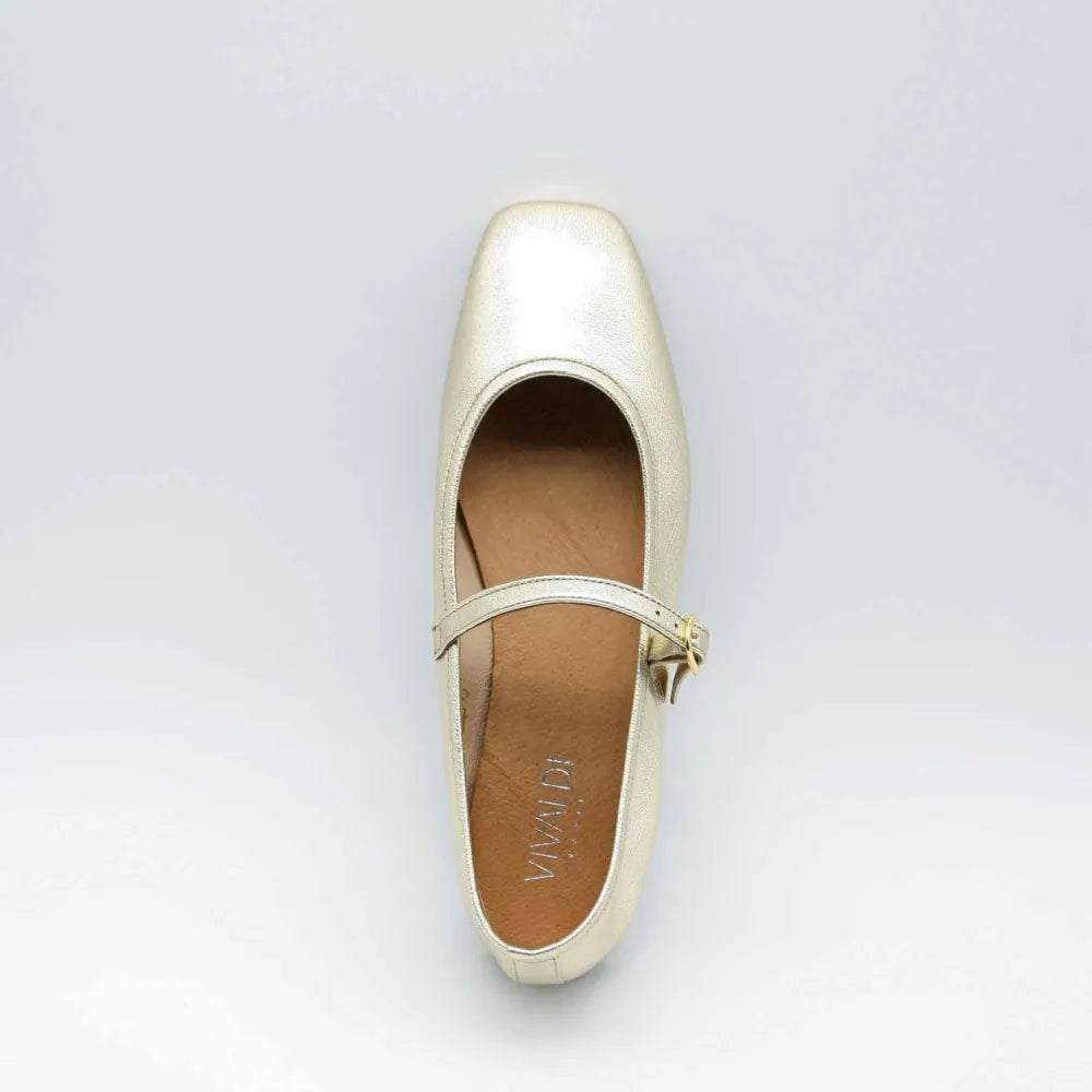 BALLERINE BABIES LOU CUIR-METALLISE PLATINE