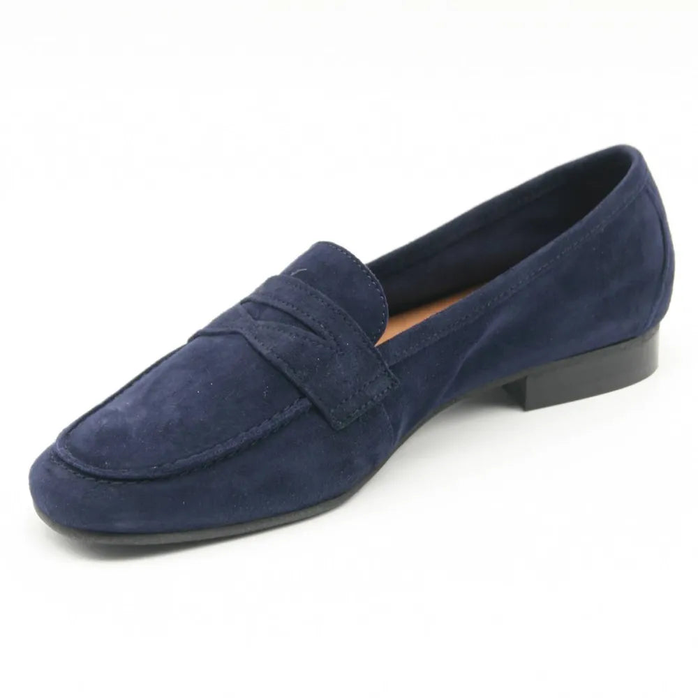 MOCASSIN POSITANO CUIR VELOURS MARINE
