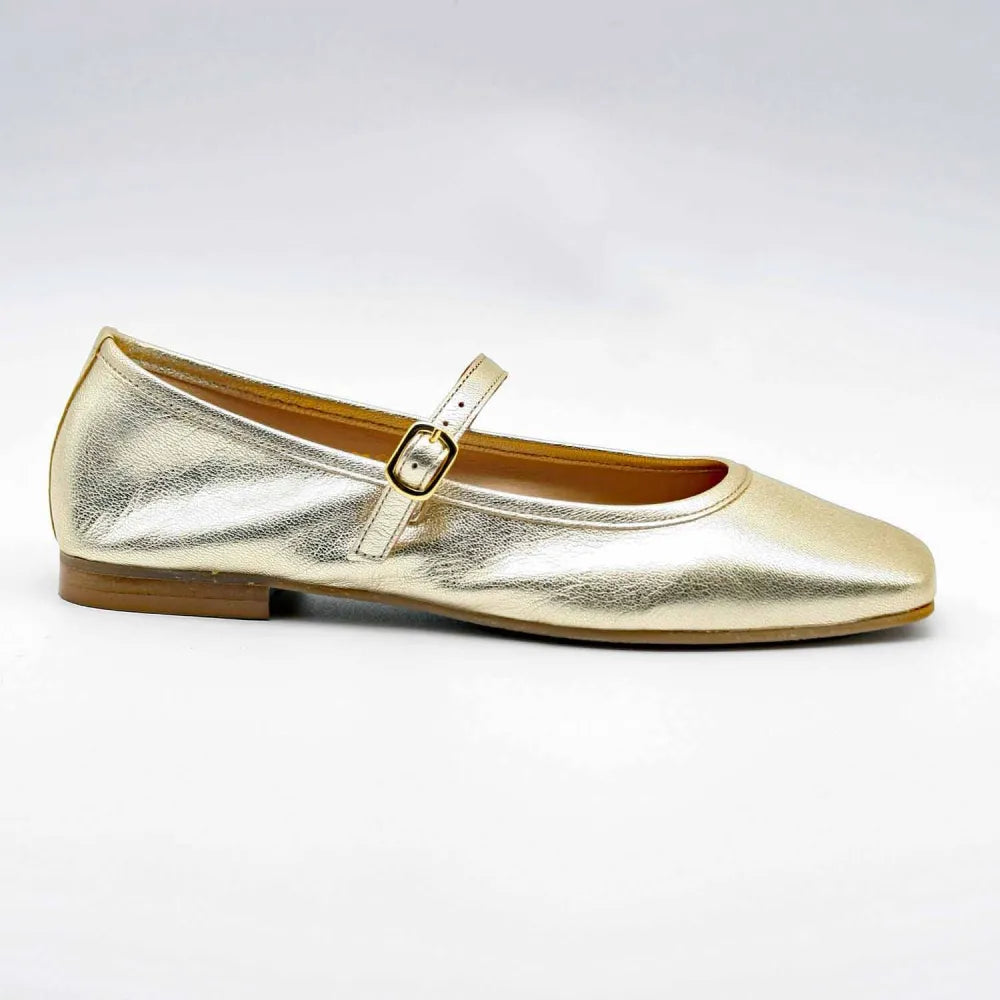BALLERINE BABIES LOU CUIR-METALLISE PLATINE