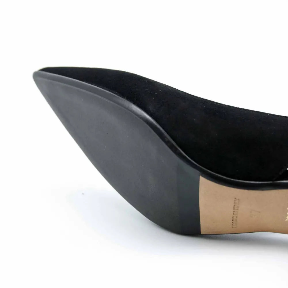 ESCARPIN E205  CUIR-VELOURS NOIR