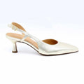 ESCARPIN SLINGBACK ROXANE CUIR-METALLISE PLATINE