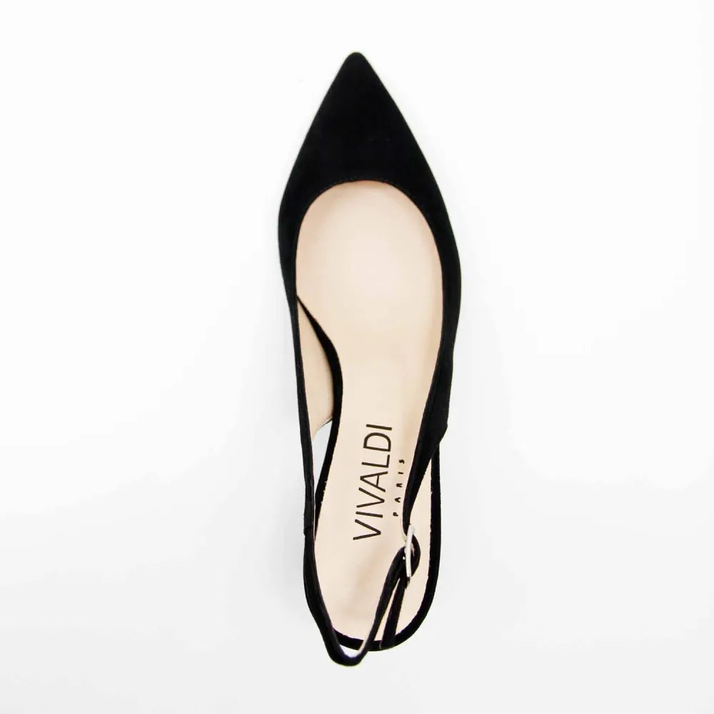 ESCARPIN E205  CUIR-VELOURS NOIR