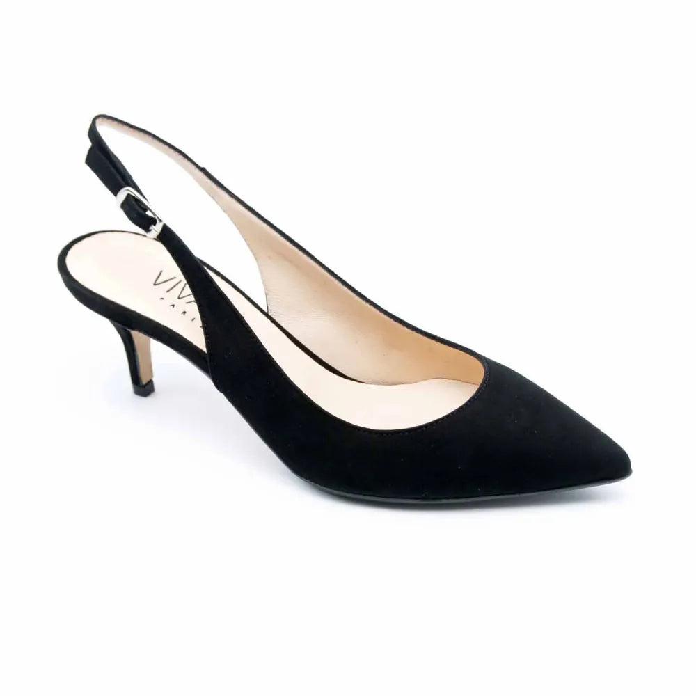 ESCARPIN E205  CUIR-VELOURS NOIR