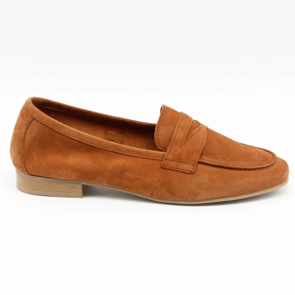 MOCASSIN POSITANO CUIR-VELOURS COGNAC