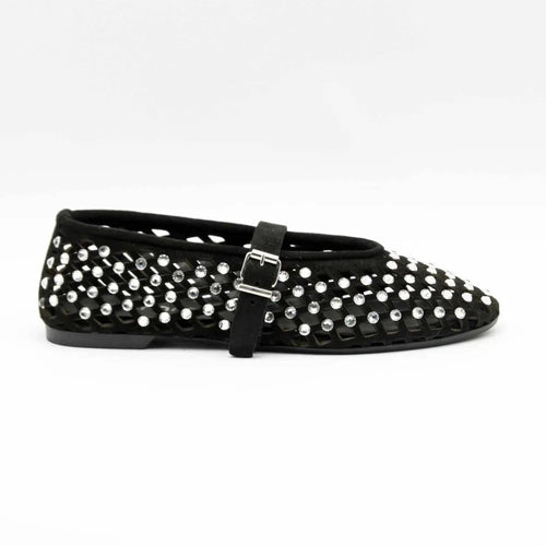 BALLERINE 724 CUIR-VELOURS NOIR