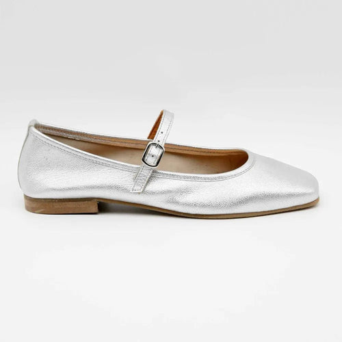 BALLERINE BABIES LOU CUIR-METALLISE ARGENT