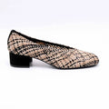 BALLERINE REQINS RIKA TEXTILE BEIGE ET NOIR