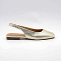 BALLERINES MONTAIGNE CUIR METALLISE PLATINE