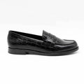 MOCASSIN CARIE CUIR-IMPRIME CROCO NOIR