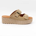 SANDALES 773 CUIR-VELOURS BEIGE
