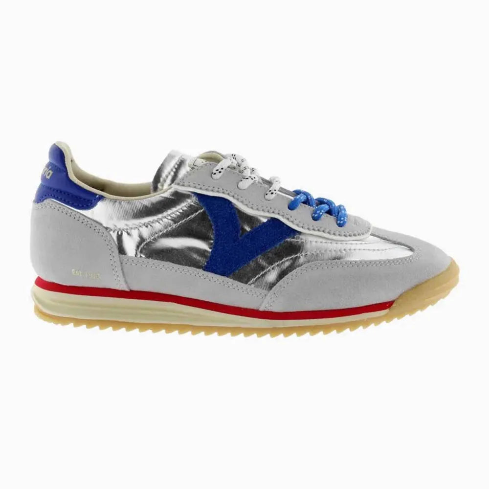 SNEAKERS VICTORIA 1158111 CUIR VELOURS ET NYLON PLATINE